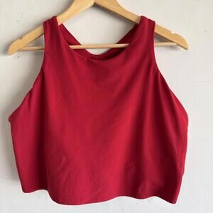 ATHLETA Conscious Crop Sports Bra D-DD+ Top Stretch Red -‎ Sz 2X - Exc Cond